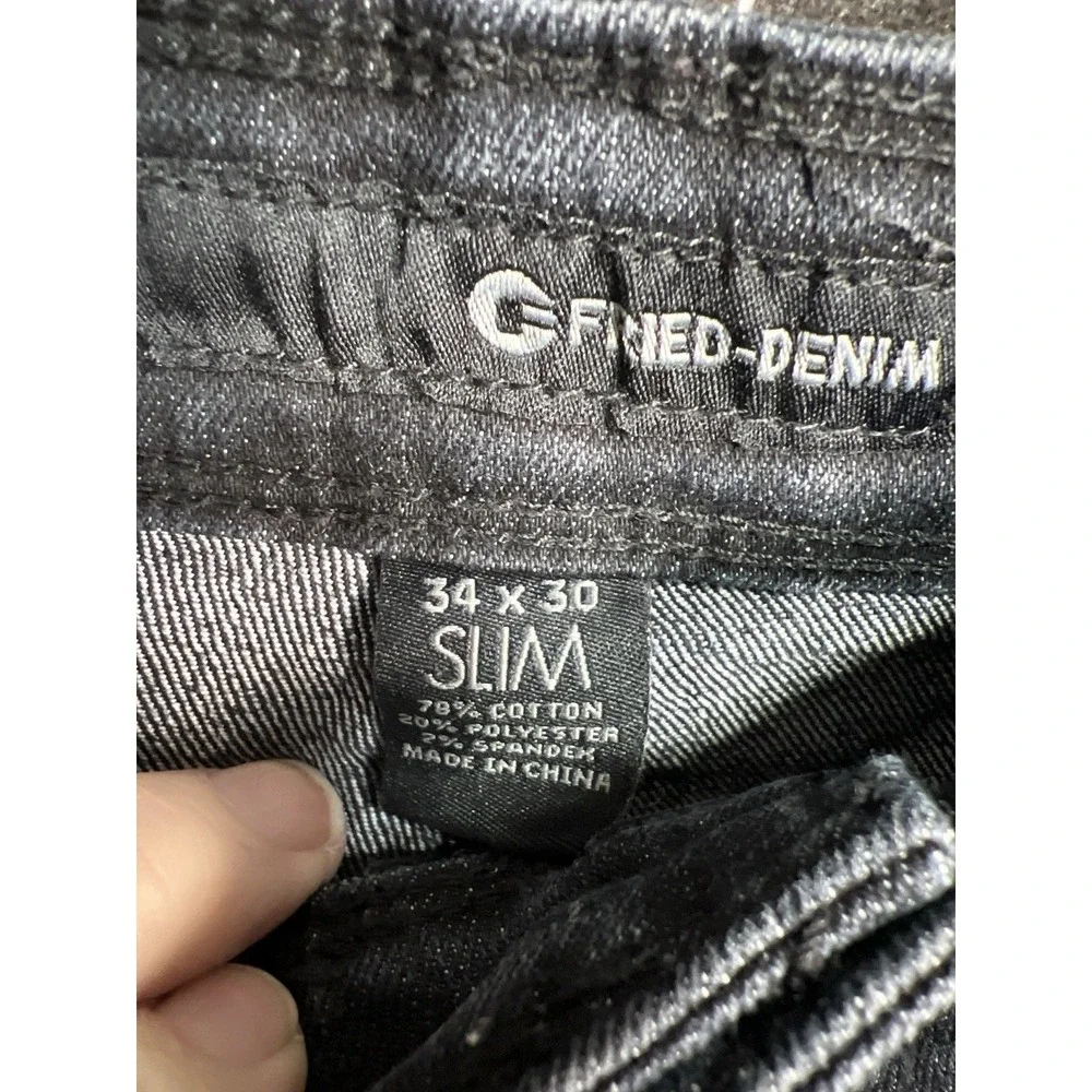 Black fried denim